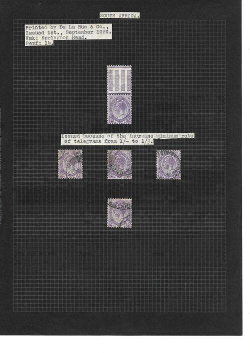 South Africa - union 1s3d + others king`s head study (3 pages)