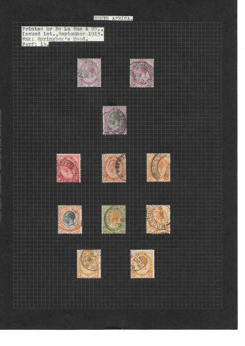 South Africa - union 1s3d + others king`s head study (3 pages)