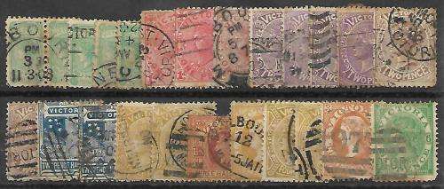 Australia - Victoria state selection of Queen Victoria stamps with useful cancellations