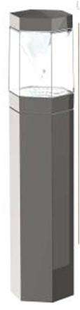 Micromark Polished Aluminium Hexagonal Bollard 450mm Kit. (Pack of 2)