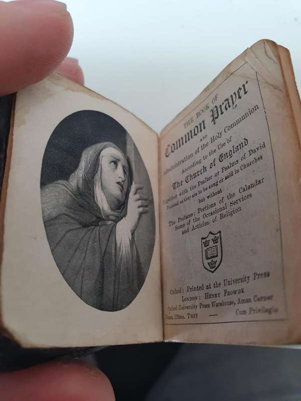 Antique MINIATURE Common Prayer Book with Sterling Silver Cover