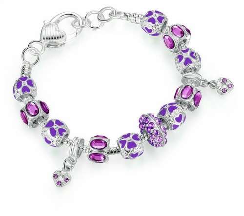 **BEAUTIFUL** SILVER PLATED CHARM BRACELET