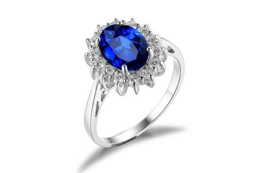 **ABSOLUTELY GORGEOUS**BLUE SAPPHIRE  925 STERLING SILVER RING SIZE M/6/16.51MM