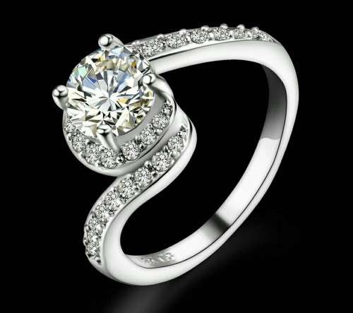 **ABSOLUTELY GORGEOUS**PLATINUM PLATED SWIRL RING M/6/16.51MM