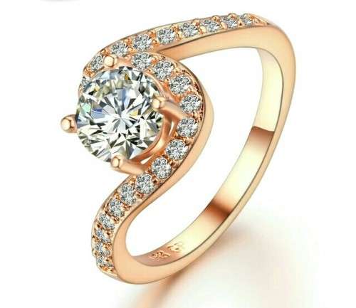 **ABSOLUTELY GORGEOUS**ROSE GOLD PLATED SWIRL RING P/8/18.14MM