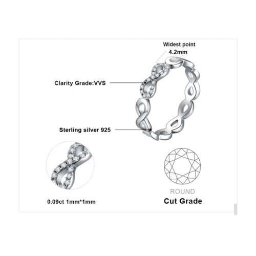 Sterling Silver Infinity Forever Love Ring