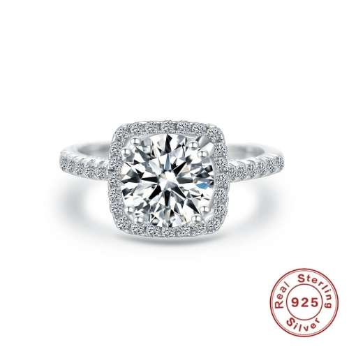 STERLING SILVER ENGAGEMENT RING SIZE/O/7/17.35MM