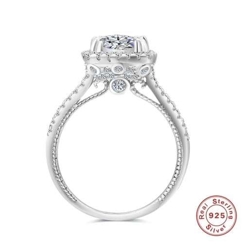 STERLING SILVER ENGAGEMENT RING SIZE/O/7/17.35MM