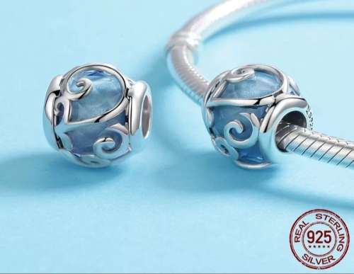 925 Genuine Sterling Silver Dancing Waves Charm
