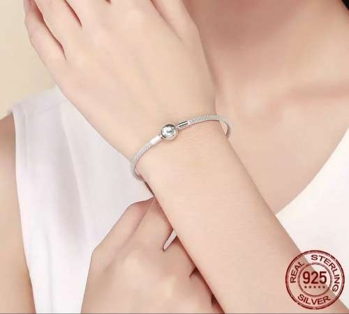 925 Sterling Silver Forever Love Charm Bracelet