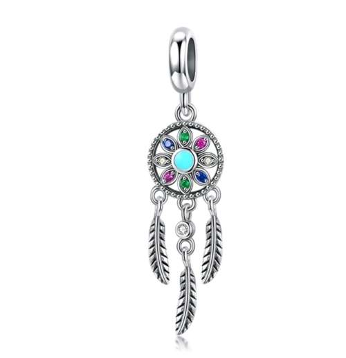 925 Sterling Silver Dream Catcher Charm