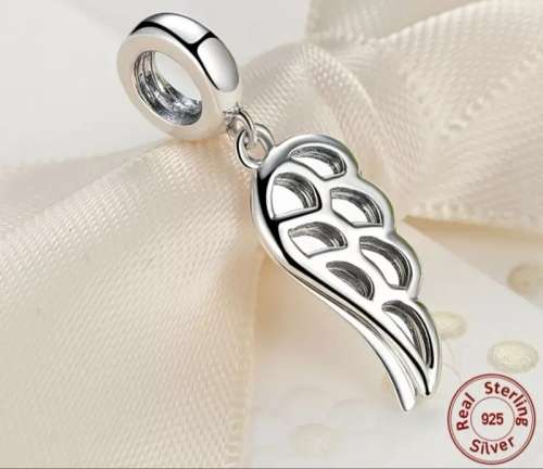 925 Sterling Silver Angle Wing Charm