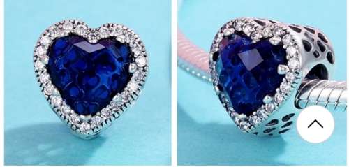 925 Sterling Silver Sparkly Heart Charm