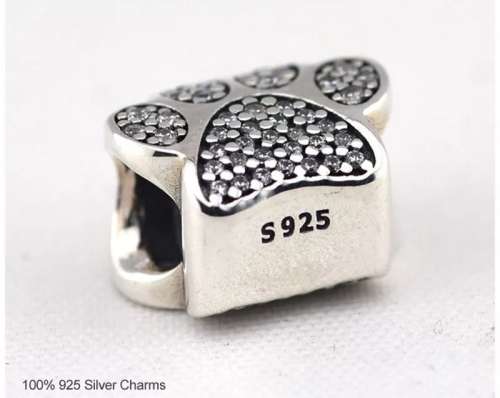 NEW 100% 925 Sterling Silver Paw Charm