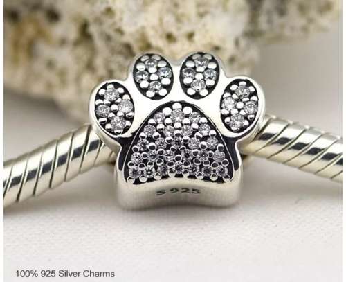 NEW 100% 925 Sterling Silver Paw Charm