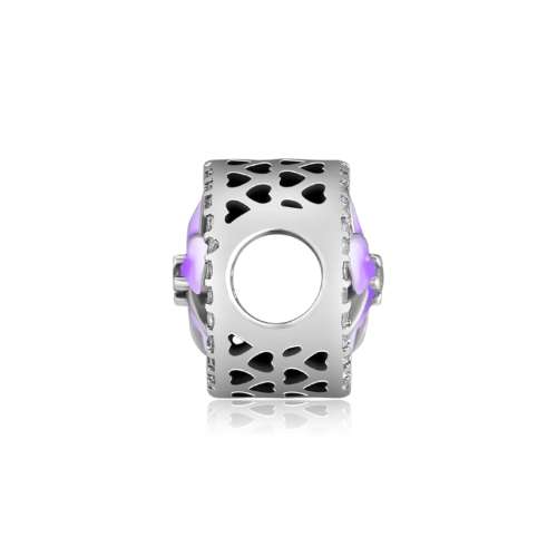 925 Sterling Silver  Purple Flower Charm