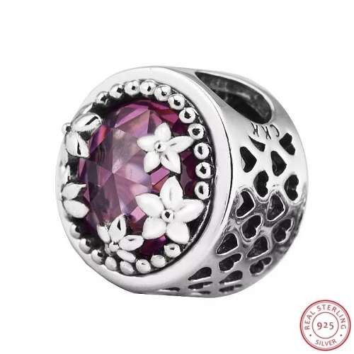 NEW 100% 925 Sterling Silver Floral Charm
