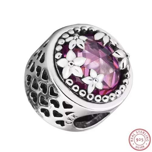 NEW 100% 925 Sterling Silver Floral Charm