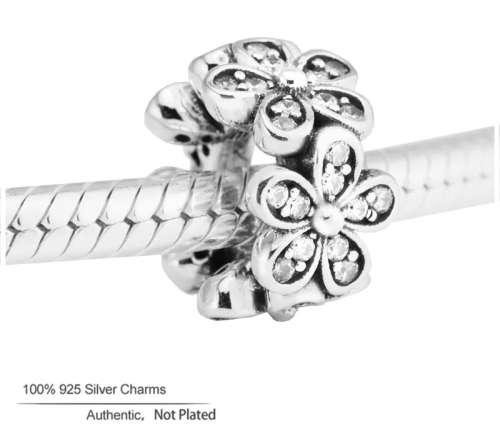 925 Sterling Silver Dazzling Daisies Spacer Charm