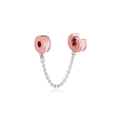 925 Sterling Silver Rose Safety Chain