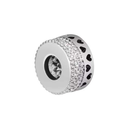 925 Sterling Silver Classic Hearts Spacer Charm