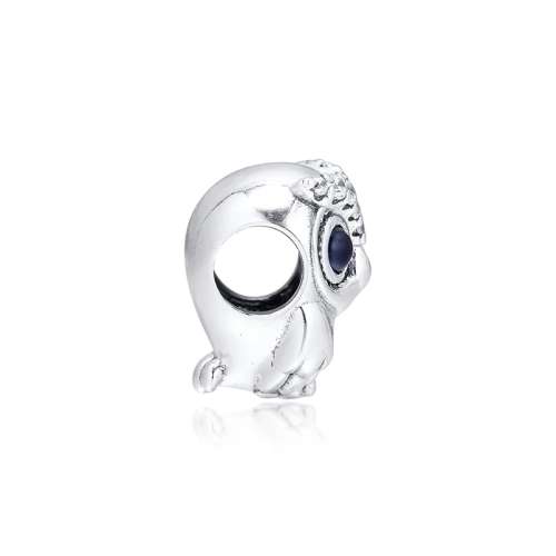 925 Sterling Silver Sparkly Owl Charm