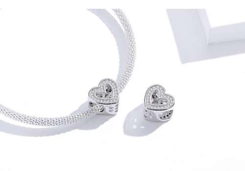 925 Sterling Silver Shiny Heart Charm