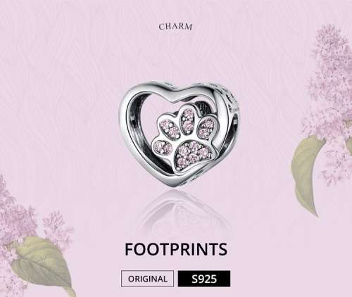 925 Sterling Silver Paw Charm