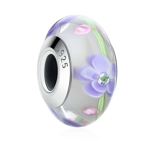 925 Sterling Silver Murano Glass Charm
