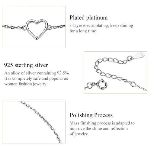 925 Sterling Silver Heart Bracelet