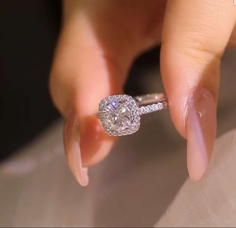 Sterling Silver S925 Classic Square Ring