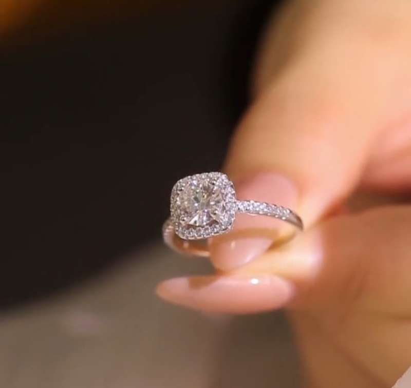 Sterling Silver S925 Classic Square Ring