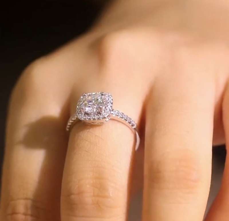 Sterling Silver S925 Classic Square Ring