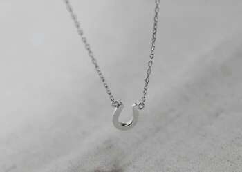 LUCKY HORSE SHOE SILVER PLATED NECKLACE