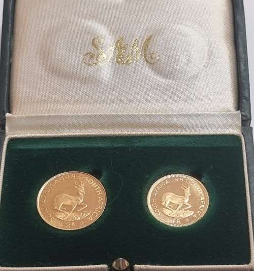 1983 RSA R1 & R2 GOLD COIN 22CT SAM SET