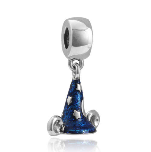 925 Sterling Silver Wizards Hat Dangling Bead