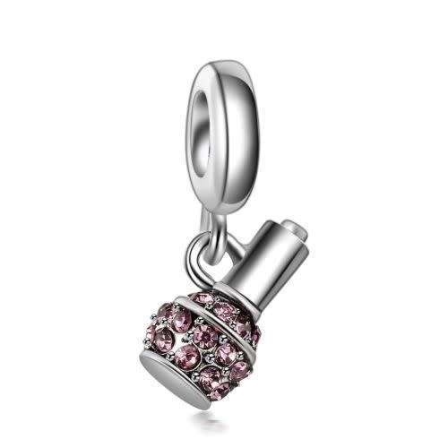 925 Silver Nail Polish Bottle Dangling Bead