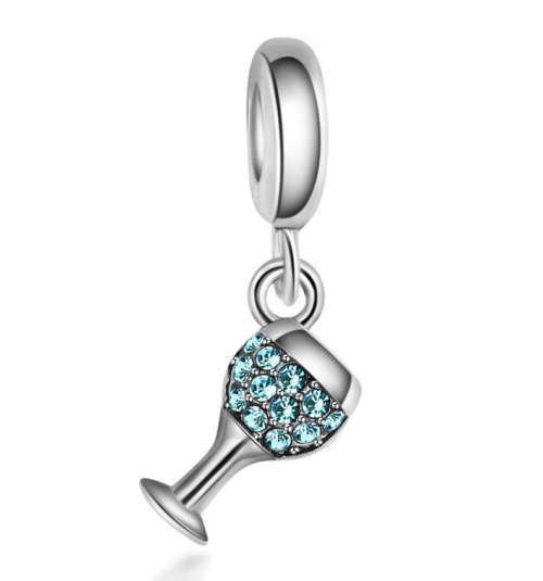 925 Silver Wine Glass Charm