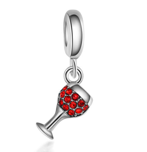 925 Silver Wine Glass Charm