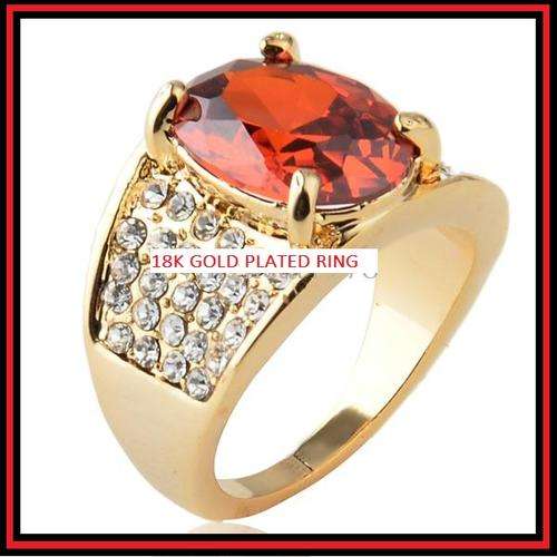BEYOND STUNNING!!!! Imported gold plated ring with white and red Austrian crystals (size 8)