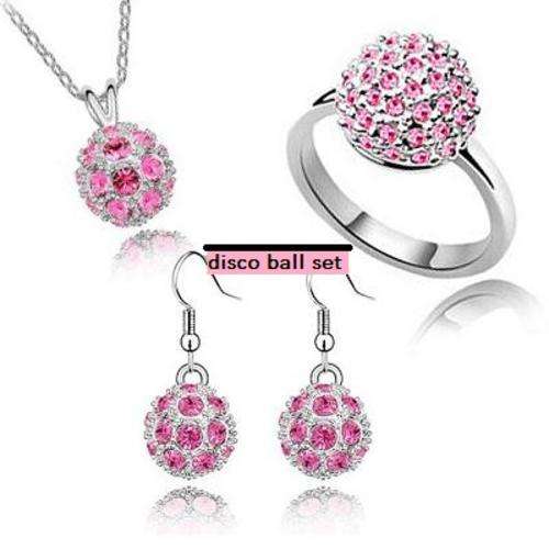 BEYOND STUNNING!!! 18K WHITE GOLD PLATED DISCO JEWELLERY SET