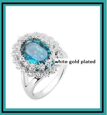 BEYOND STUNNING!!!! 18K WHITE GOLD PLATED RING WITH AUSTRIAN CRYSTALS