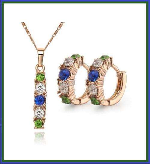 BEYOND STUNNING!!!! 18k Gold plated necklace and earrings set