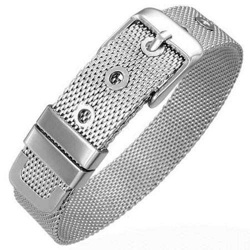 BEYOND STUNNING!!!!!! LADIES SILVER PLATED ADJUSTABLE BUCKLE BRACELET