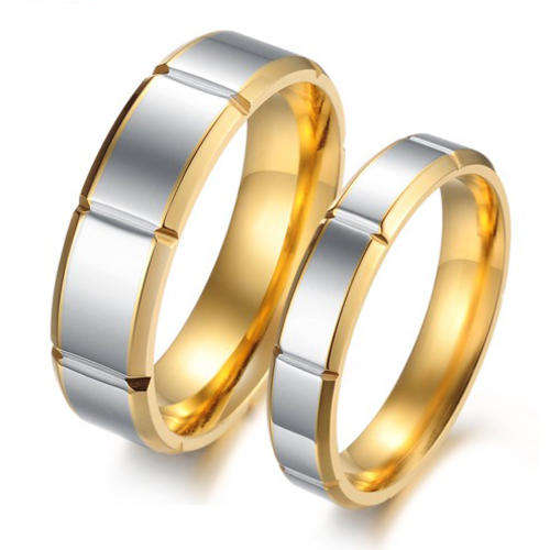 BEYOND STUNNING!!!! STAINLESS STEEL WITH 18K GOLD PLATED COUPLE RINGS