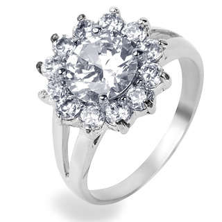 BEYOND STUNNING!!!! SILVER PLATED ENGAGEMENT RING WITH AUSTRIAN CRYSTALS