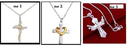 ***WINNING BIDDER CAN CHOOSE STYLE ***925 SILVER STAMPED CROSS PENDANT WITH CHAIN***
