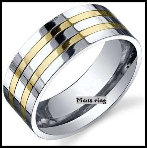 *** STUNNING TWO TONE MEN'S RING*** SIZE 9 (18.84mm IN DIAMETER)