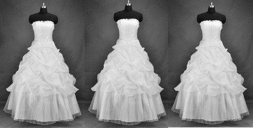 THREE BRAND NEW BALL GOWN WEDDING DRESSES, SIZE 34/12