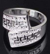 ***925 STAMPED SILVER PLATED GREEK PATTERN RING **SIZE 6 - 9***350.00 VALUE***